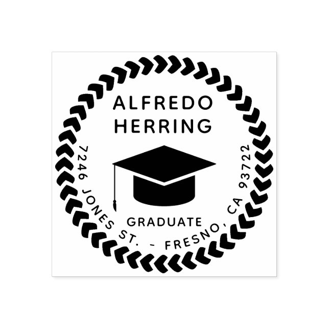 Create Your Own Graduation Circular Rope Cap Rubber Stamp (Imprint)