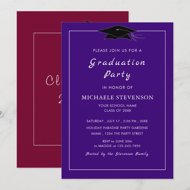 Create Your Own Graduation Invitation Template (Front/Back)