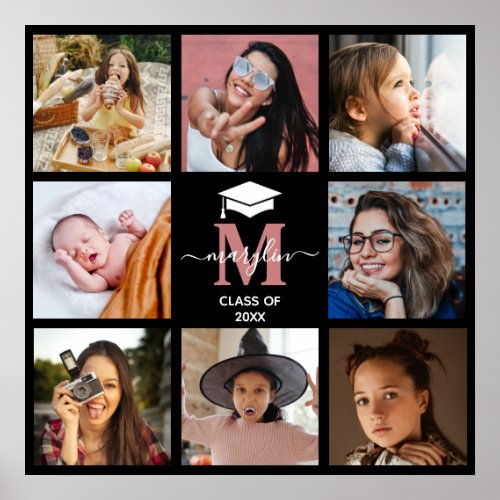 Create Your Own Graduation Monogram Photo Collage Poster