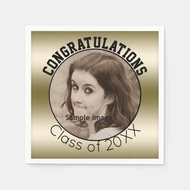 Create Your Own Graduation | Personalized Photo Paper Napkins (Front)