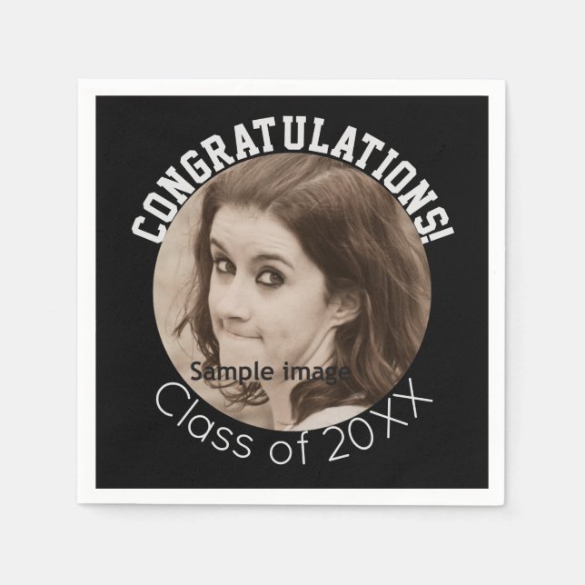 Create Your Own Graduation | Personalized Photo Paper Napkins (Front)