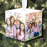 Create Your Own Grandparents Photo Christmas Cube Ornament<br><div class="desc">Celebrate family memories with this custom grandparent photo cube Christmas ornament! With space for five different photos, you can feature heartwarming pictures of the grandkids with Grandma and Grandpa, the whole extended family, or just the kids—whatever will make them smile. This multi-photo ornament is perfect for displaying on the Christmas...</div>