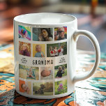 Create Your Own Grandparents Photo Collage Coffee Mug<br><div class="desc">Personalized coffee mug Photo Collage. Create a heartwarming gift that grandparents will cherish forever with our Personalized Mug Photo Collage. This beautifully mug allows you to turn 12 of your favorite family photos into a unique keepsake, celebrating the special bond between loved ones. Features: Customizable Design: Add 12 photos and...</div>