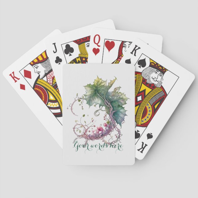 Create Your Own Grapevine Moon Wreath Poker Cards (Back)
