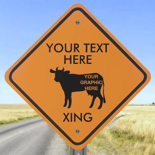 Create Your Own Graphic Orange Animal Crossing Metal Sign