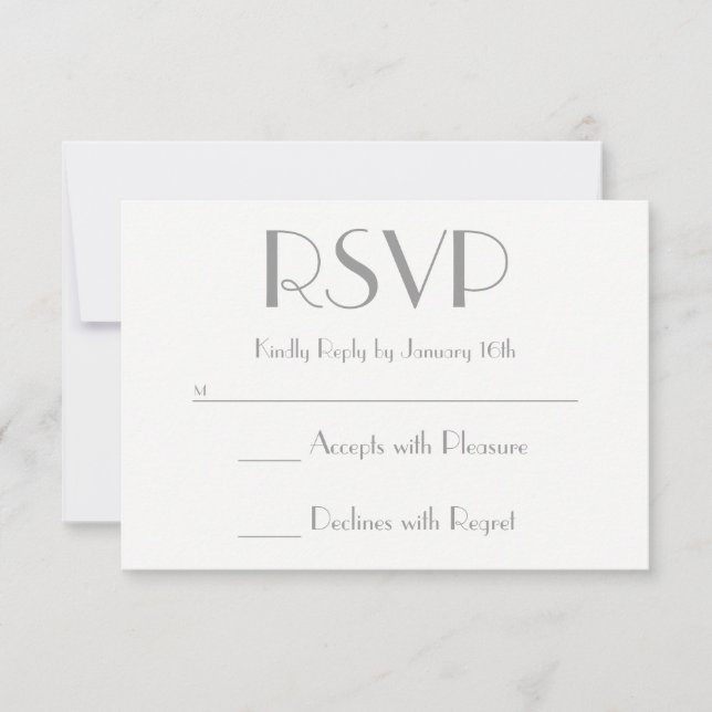 Create Your Own Gray and White RSVP (Front)