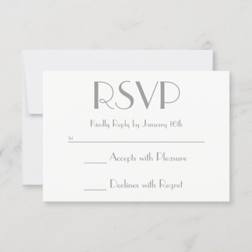 Create Your Own Gray and White RSVP