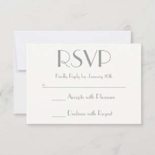 Create Your Own Gray and White RSVP Card