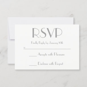 Create Your Own Gray and White RSVP Card