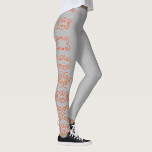 Create your own Gray Clothing floral Pattern art Leggings