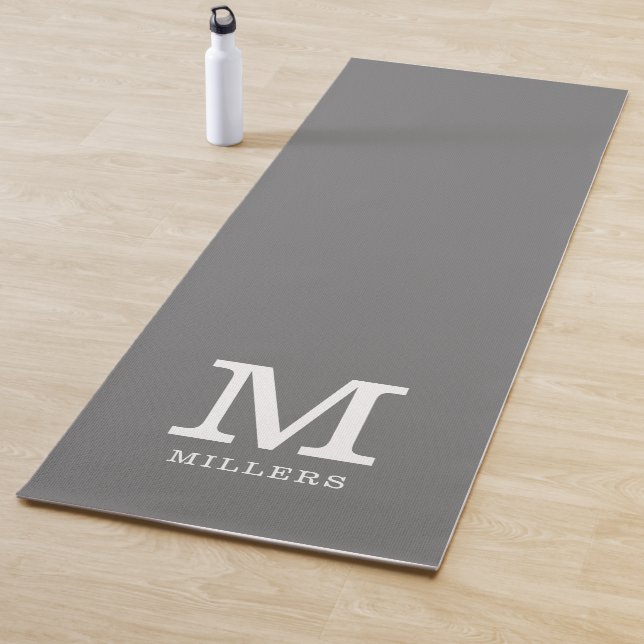 Create Your Own Gray Family Name Monogrammed  Yoga Mat (In Situ)
