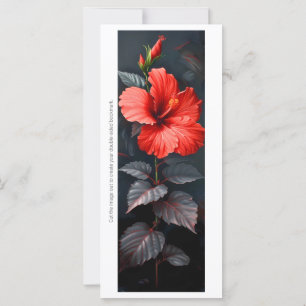 Create Your Own Gray & Red Hibiscus Bookmark Card