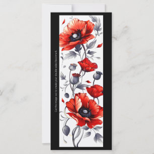Create Your Own Gray & Red Poppies Bookmark