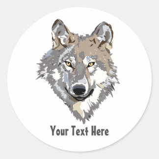 Create Your Own Gray Wolf Classic Round Sticker