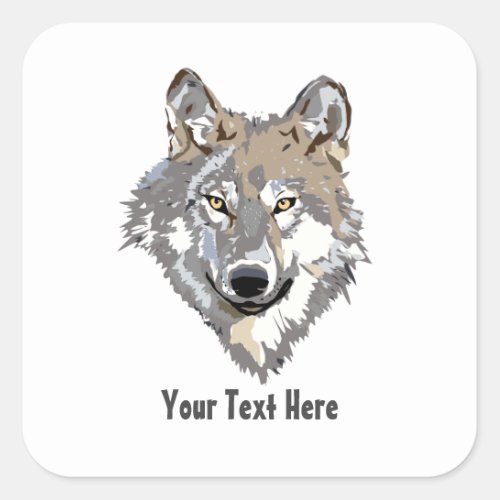 Create Your Own Gray Wolf Classic Square Sticker