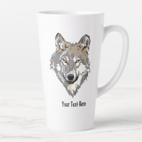 Create Your Own Gray Wolf Latte Mug