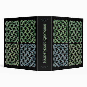Create Your Own Green & Blue Celtic Knotwork 3 Ring Binder