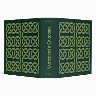 Create Your Own Green Celtic Knotwork 3 Ring Binder