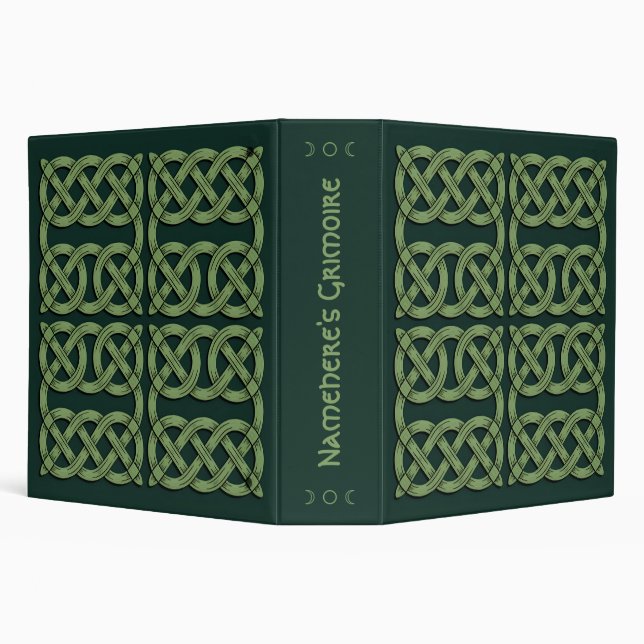 Create Your Own Green Celtic Knotwork 3 Ring Binder (Background)