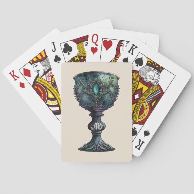 Create Your Own Green Chalice Poker Cards (Back)