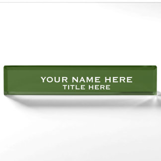 Create Your Own Green Desk Name Plate