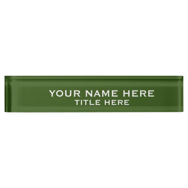 Create Your Own Green Desk Name Plate (Front)