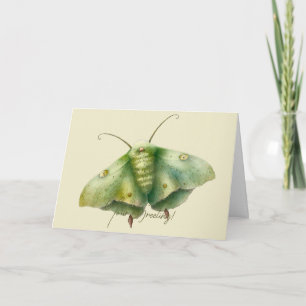 Create Your Own Green Fantasy Moth Holiday Card