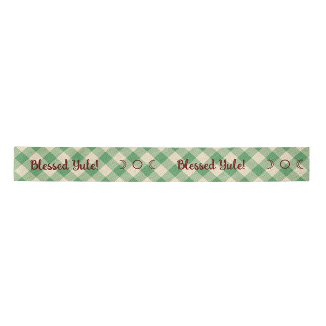 Create Your Own Green Gingham Satin Ribbon (Front)