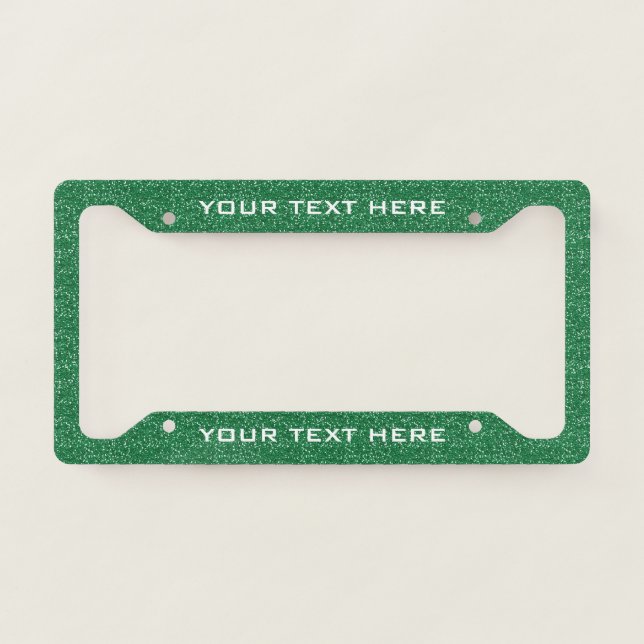 Create Your Own Green Glitter Custom   License Plate Frame (Front)