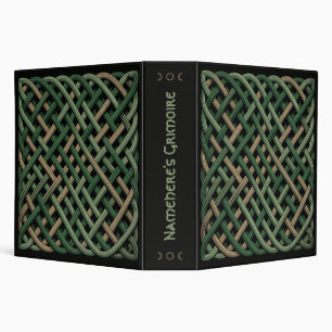 Create Your Own Green Gold Weave Celtic Knotwork 3 Ring Binder