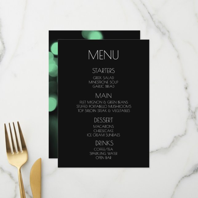 Create Your Own - Green Lights Menu (Front/Back In Situ)