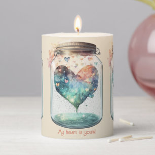 Create Your Own Green Magical Heart Love Pillar Candle