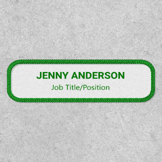 Create Your Own Green Monogram Business Name Title Patch