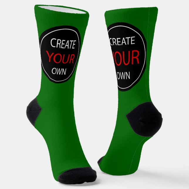 Create Your Own - Green, Photo, Personal / Custom Socks (Angled)