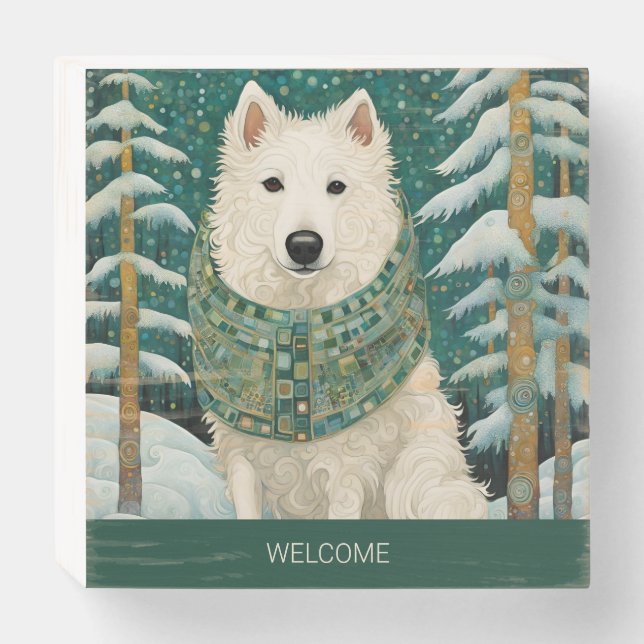 Create Your Own Green Polar Bears Wooden Box Sign (Front Horizontal)