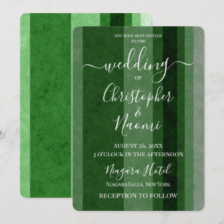 Create Your Own Green Retro Vertical Stripes Invitation