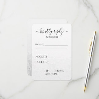 Create Your Own Grey Texture Calligraphy RSVP Card
