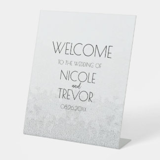 Create Your Own - Grey Texture Wedding Welcome Pedestal Sign