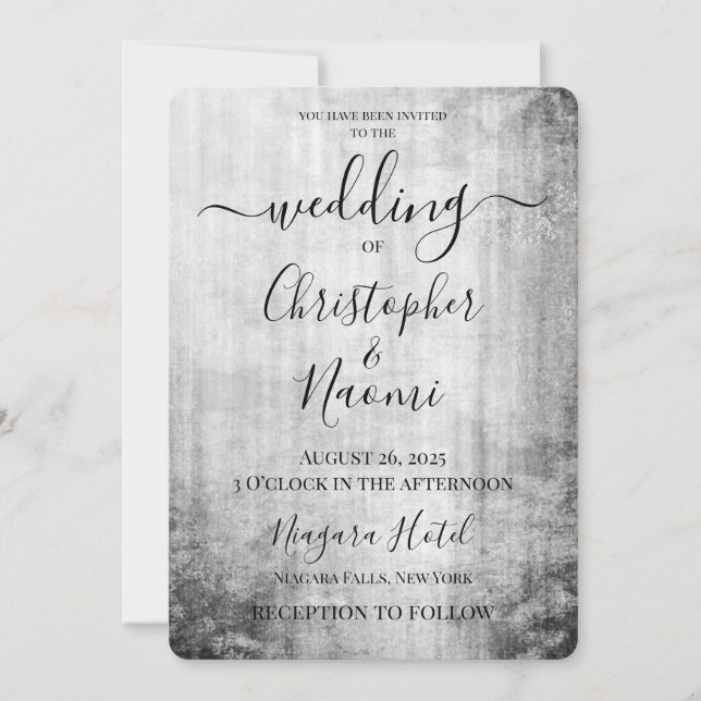 Create Your Own Grey Vintage Wedding Invitation (Front)