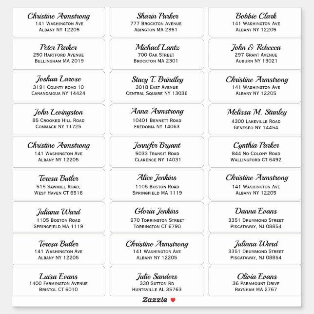 Create your own Guest Name and Address Sticker (Sheet)