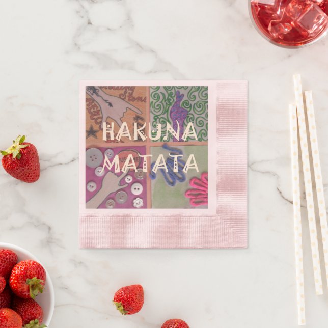 Create Your Own Hakuna Matata African Print Napkins (Insitu)