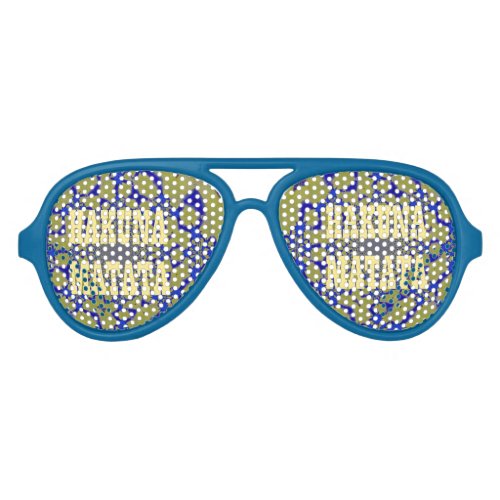 Create Your Own Hakuna Matata Blue Party Shades