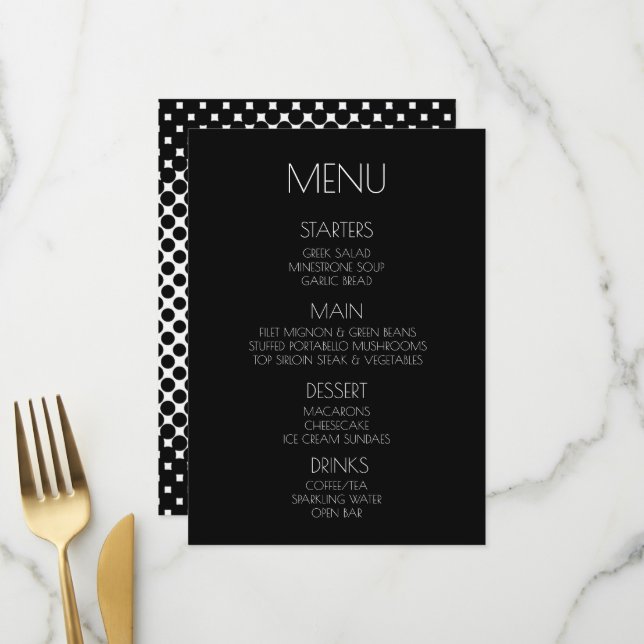 Create Your Own - Halftone Black Menu (Front/Back In Situ)