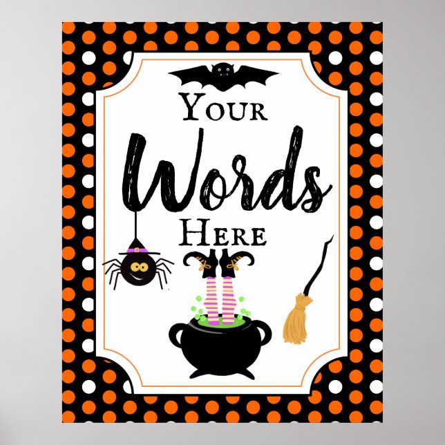 create your own halloween party sign (Front)