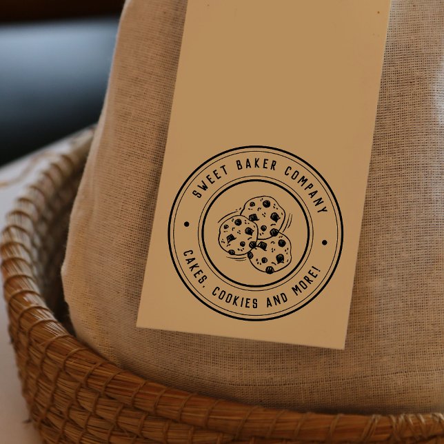 Create Your Own Hand-drawn Cookies Business Logo Rubber Stamp (Creator Uploaded)