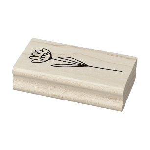 Create Your Own Hand Drawn Double Fan Flower Rubber Stamp