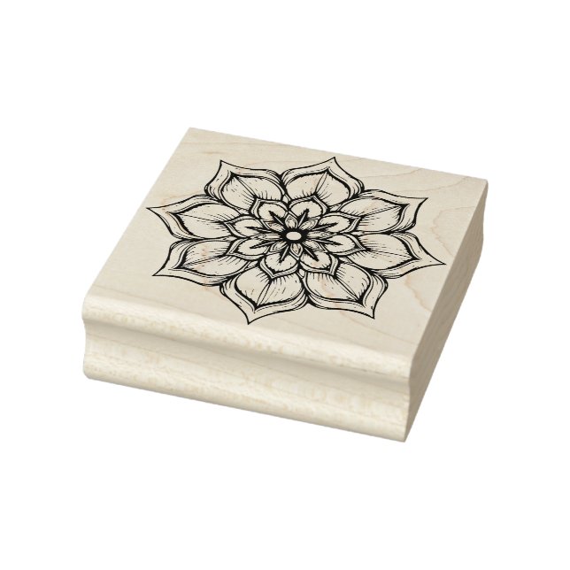 Create Your Own Hand Drawn Mandala Flower Blossom Rubber Stamp (Stamp)