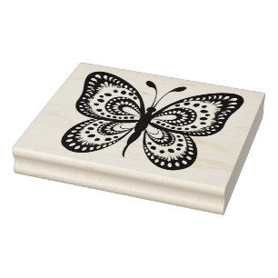 Create Your Own Hand Drawn Paisley Butterfly Rubber Stamp