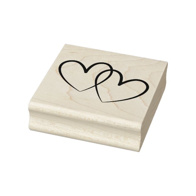 Create Your Own Hand Drawn Two Hearts Love Rubber Stamp (Stamp)