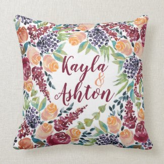 Create Your Own Hand-Painted Watercolor Bouquet Throw Pillow